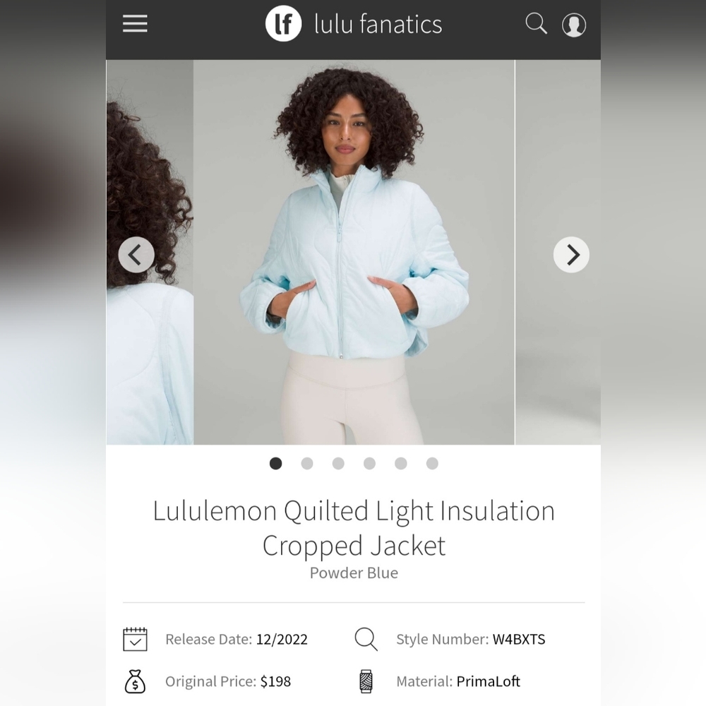 Lululemon Quilted Cropped Jacket